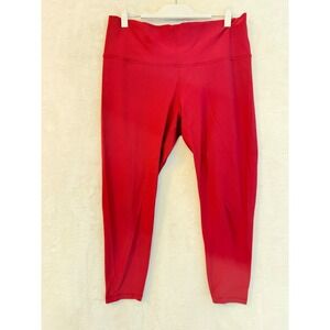 CALIA by Carrie Underwood Red Ribbed High Rise 7/8 Leggings XXL